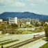 Pohled z ulice Meziříčská hlavní cesta Rožnov - Valašské Meziříčí - léto 1980